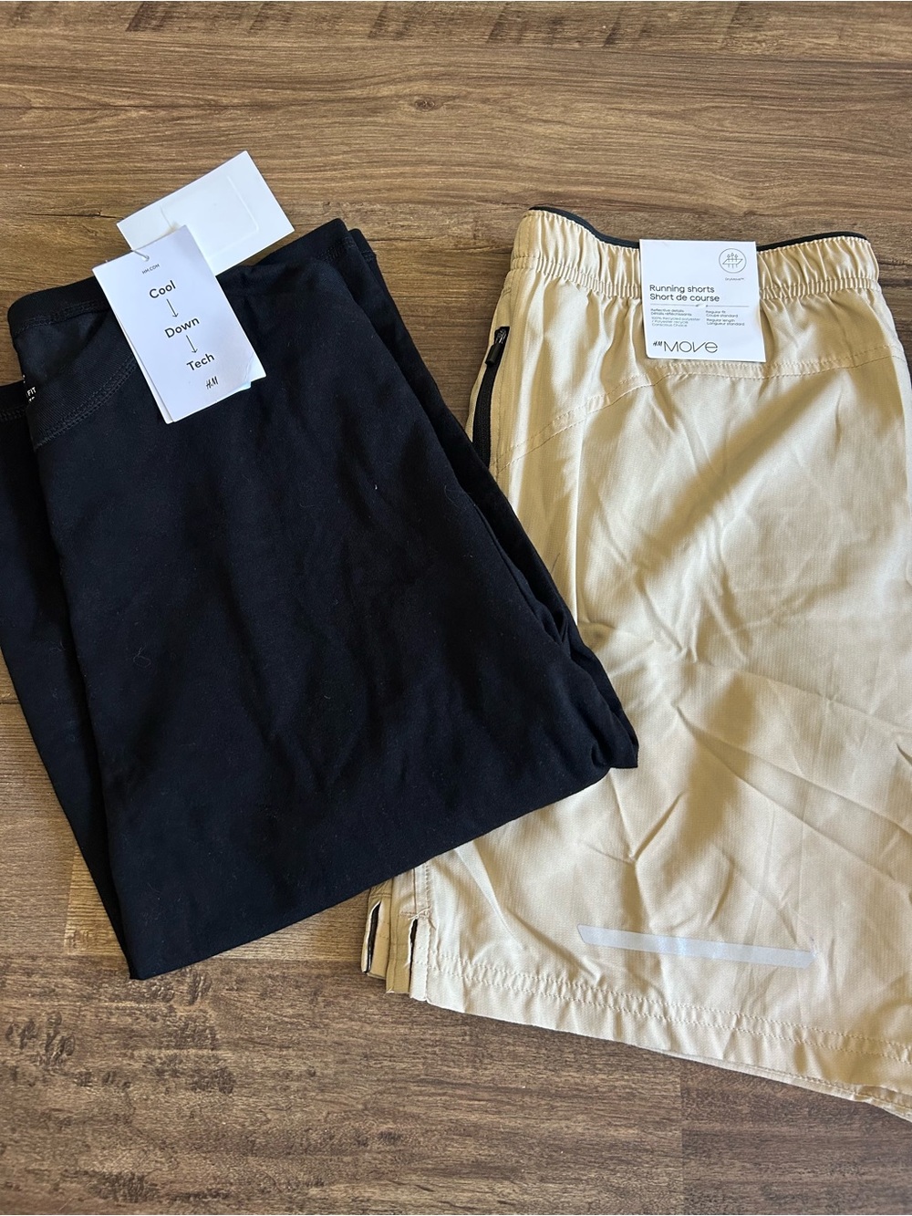 Brand New with Tags H&M Men's Beige Running Shorts & Black Tee
